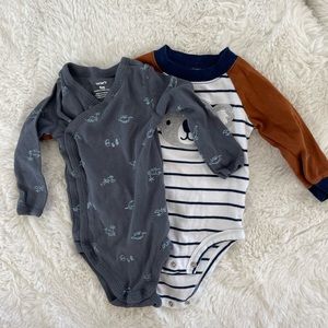 2 Carter’s Long Sleeve Onsies
